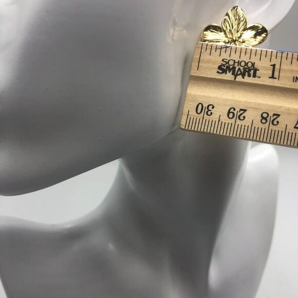 18K Gold Plated Women's Floral Sunflower Statement Dangling Pierced Earrings - Picture 6 of 8